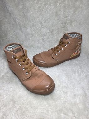 BANGS Sunrise Mountain High Top Canvas Sneakers Sahara Sand Women 8.5 / Men 7